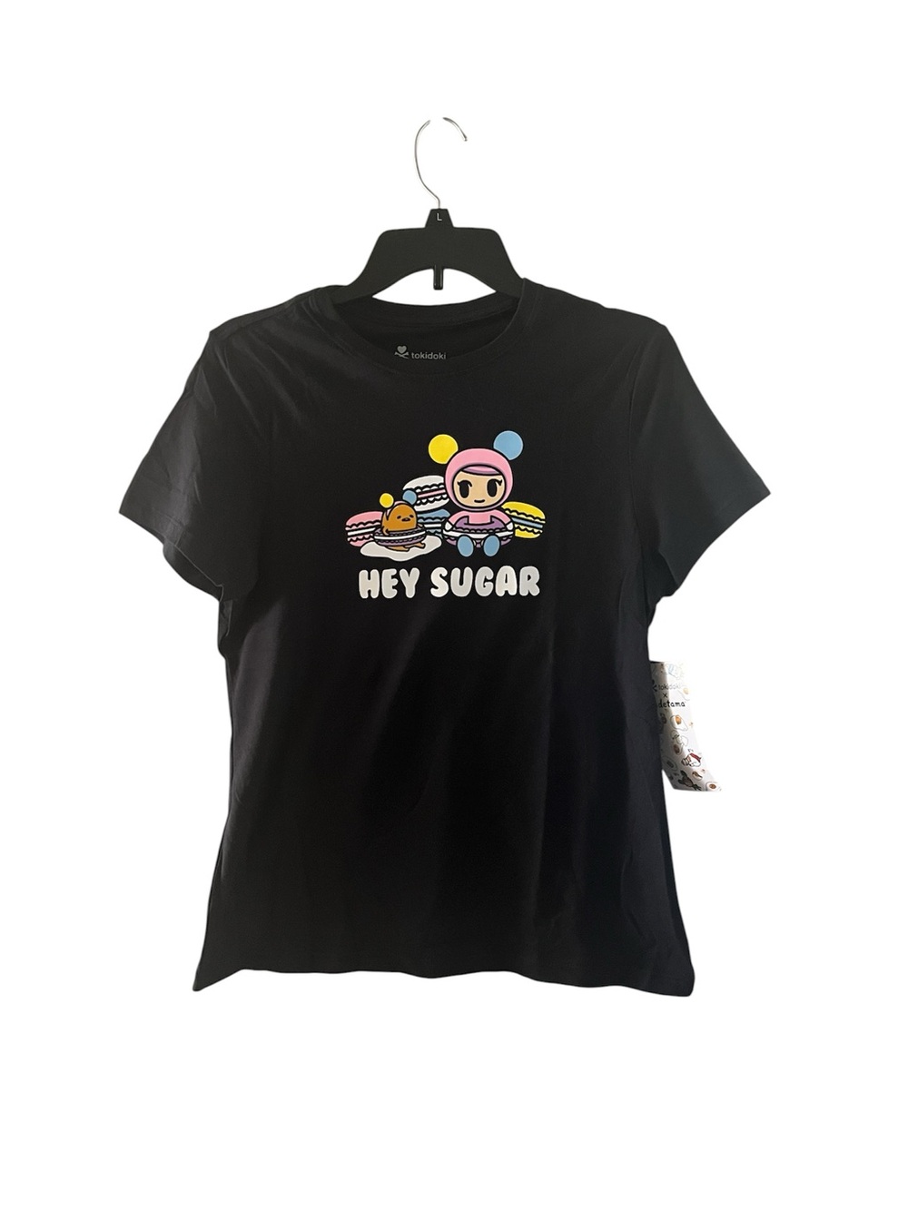 Tokidoki x Sanrio Gudetama Hey Sugar Black Graphic Macaron Tee